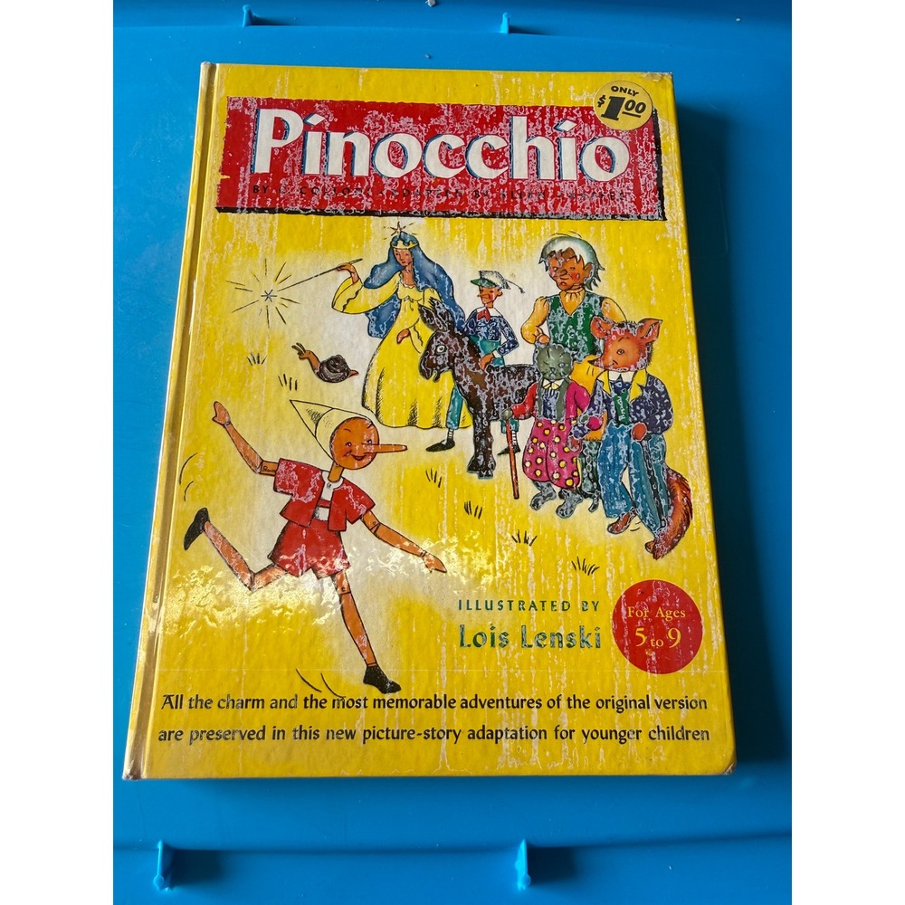 Vintage 1946 Pinocchio Hardcover Book Lois Lenski Random House Childrens Classic